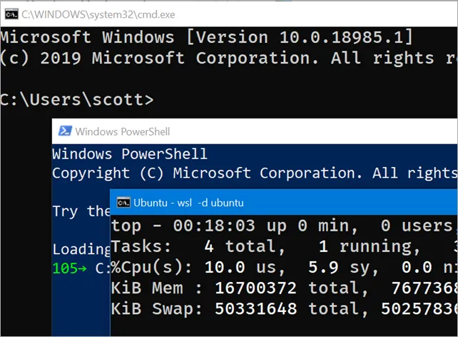 Windows와 함께 제공되는 셸